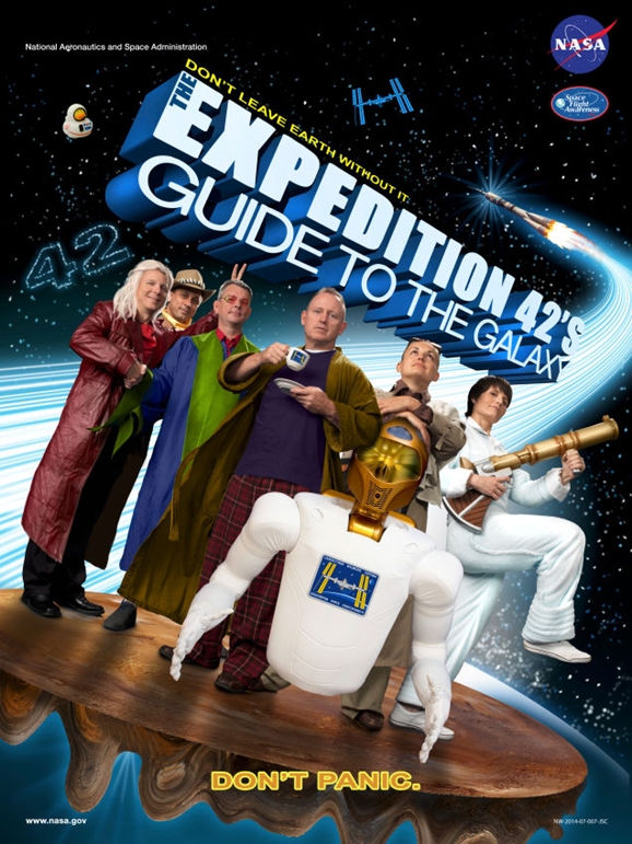 ISS Astronauts Tip Their Hats To Hitchhiker's Guide With New Mission Poster